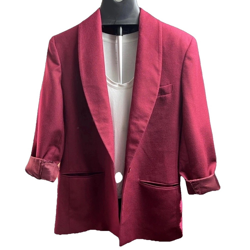 Charter Club Blazer Women's sz 6  Red Wool Academia Career Sustainable Classic